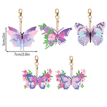 Load image into Gallery viewer, DIY Diamond Art Key Rings Special Shaped 5pcs Butterfly for Beginners Home Decor
