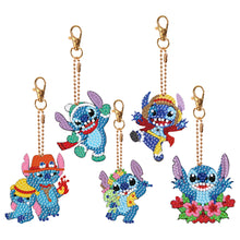 Load image into Gallery viewer, DIY Diamond Art Keychains Diamond Mosaic Kit 5pcs Gem Keychains Lady Bag Pendant