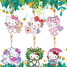 Load image into Gallery viewer, Diamond Art Keychains Handmade Gem Keychains Lady Bag Pendant (KT Cat)