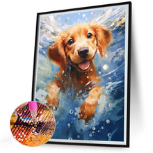 Load image into Gallery viewer, Diamond Painting - Full Round - little golden retriever swimming (30*40CM)