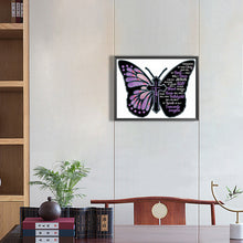 Load image into Gallery viewer, Diamond Painting - Partial Special Shaped - butterfly text (40*30CM)