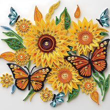 Load image into Gallery viewer, Diamond Painting - Partial Special Shaped - sunflower butterfly paper painting (30*30CM)