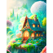 Load image into Gallery viewer, Diamond Painting - Full Round - green flower house (30*40CM)