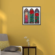 Load image into Gallery viewer, Diamond Painting - Partial Special Shaped - rose glass art (30*30CM)