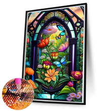 Load image into Gallery viewer, Diamond Painting - Full Round - glass art window butterflies (50*80CM)