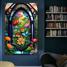 Load image into Gallery viewer, Diamond Painting - Full Round - glass art window butterflies (50*80CM)