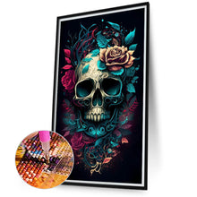 Load image into Gallery viewer, Diamond Painting - Full Round - flower skull (40*70CM)