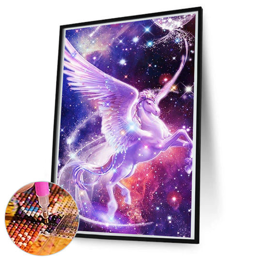 Diamond Painting - Full Round - flying white horse (50*80CM)