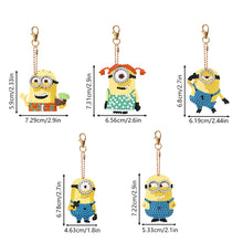 Load image into Gallery viewer, DIY Diamond Art Key Rings Little Yellow Man 5pcs Keychain Supplies Gift for Kids
