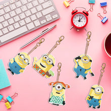 Load image into Gallery viewer, DIY Diamond Art Key Rings Little Yellow Man 5pcs Keychain Supplies Gift for Kids