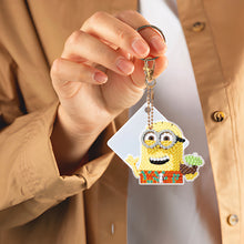 Load image into Gallery viewer, DIY Diamond Art Key Rings Little Yellow Man 5pcs Keychain Supplies Gift for Kids