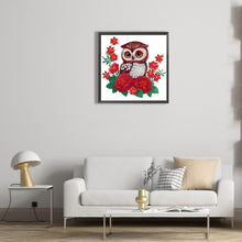 Load image into Gallery viewer, Diamond Painting - Partial Special Shaped - owl with flowers (30*30CM)