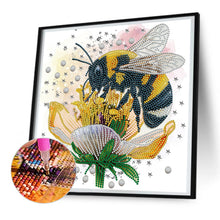 Load image into Gallery viewer, Diamond Painting - Partial Special Shaped - bee and flower (30*30CM)