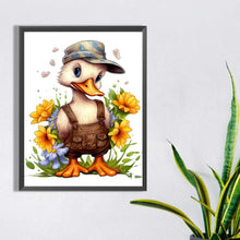 Load image into Gallery viewer, Diamond Painting - Full Round - duck in a hat (30*40CM)