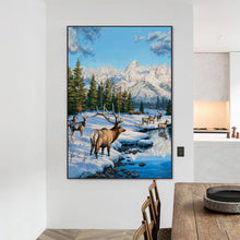 Load image into Gallery viewer, Diamond Painting - Full Round - animals at the foot of the snow mountain (50*70CM)