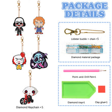 Load image into Gallery viewer, DIY Diamond Art Key Rings Stitch 5pcs Full Drill Diamonds Pendants Gift for Kids