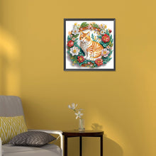 Load image into Gallery viewer, Diamond Painting - Partial Special Shaped - Paper flower orange cat (30*30CM)
