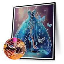 Load image into Gallery viewer, Diamond Painting - Partial Special Shaped - blue wedding dress (30*40CM)