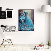 Load image into Gallery viewer, Diamond Painting - Partial Special Shaped - blue wedding dress (30*40CM)