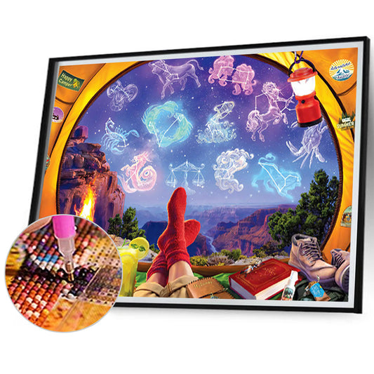 Diamond Painting - Full Round - twelve constellations (75*50CM)