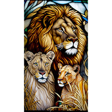 Load image into Gallery viewer, Diamond Painting - Full Round - lion glass art (40*70CM)