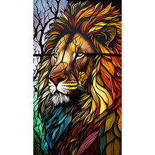 Load image into Gallery viewer, Diamond Painting - Full Round - lion glass art (40*70CM)
