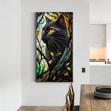 Load image into Gallery viewer, Diamond Painting - Full Round - Black Cat Glass Art (40*70CM)