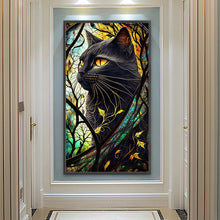 Load image into Gallery viewer, Diamond Painting - Full Round - Black Cat Glass Art (40*70CM)