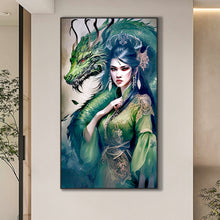 Load image into Gallery viewer, Diamond Painting - Full Round - girl and beast (45*80CM)