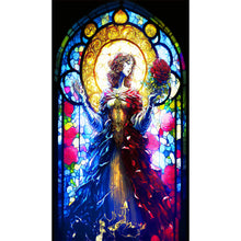 Load image into Gallery viewer, Diamond Painting - Full Round - glass art rose girl (40*70CM)