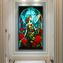 Load image into Gallery viewer, Diamond Painting - Full Round - Glass Art Warrior Angel Girl (40*70CM)
