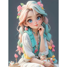 Load image into Gallery viewer, Diamond Painting - Full Round - cute little girl (30*40CM)