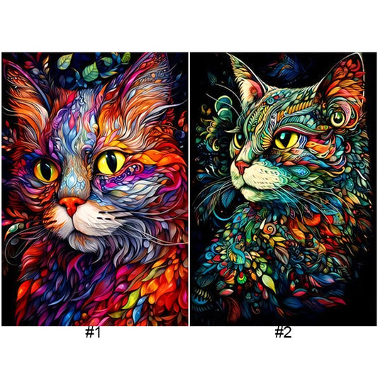 Diamond Painting - Full Round - colorful cat (50*70CM)