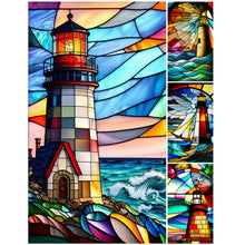 Load image into Gallery viewer, Diamond Painting - Full Round - lighthouse glass art (40*70CM)