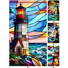 Load image into Gallery viewer, Diamond Painting - Full Round - lighthouse glass art (40*70CM)