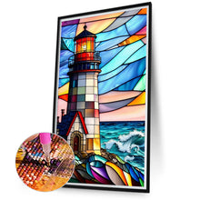 Load image into Gallery viewer, Diamond Painting - Full Round - lighthouse glass art (40*70CM)