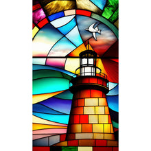 Load image into Gallery viewer, Diamond Painting - Full Round - lighthouse glass art (40*70CM)