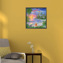 Load image into Gallery viewer, Diamond Painting - Partial Special Shaped - seaside lighthouse (30*30CM)