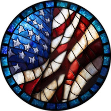 Load image into Gallery viewer, Diamond Painting - Full Round - Round plate glass art American flag (30*30CM)