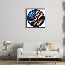 Load image into Gallery viewer, Diamond Painting - Full Round - Round plate glass art American flag (30*30CM)
