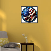 Load image into Gallery viewer, Diamond Painting - Full Round - Round plate glass art American flag (30*30CM)