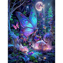 Load image into Gallery viewer, Diamond Painting - Full Round - Luminous Forest Butterfly (35*45CM)