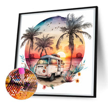 Load image into Gallery viewer, Diamond Painting - Full Round - Coconut Grove Seaside Campervan (30*30CM)