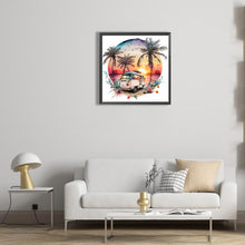 Load image into Gallery viewer, Diamond Painting - Full Round - Coconut Grove Seaside Campervan (30*30CM)