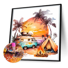 Load image into Gallery viewer, Diamond Painting - Full Round - Coconut Grove Seaside Campervan (30*30CM)