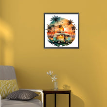 Load image into Gallery viewer, Diamond Painting - Full Round - Coconut Grove Seaside Campervan (30*30CM)