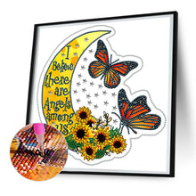 Load image into Gallery viewer, Diamond Painting - Partial Special Shaped - Crescent Butterfly (30*30CM)