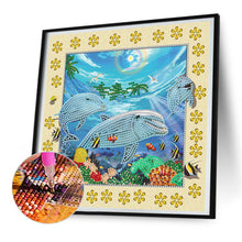 Load image into Gallery viewer, Diamond Painting - Partial Special Shaped - 3D stereoscopic painting of dolphins (30*30CM)