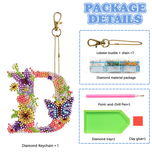 DIY Diamond Art Key Rings Special Shaped Keychain Supplies Lettter Gift for Kids