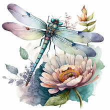 Load image into Gallery viewer, Diamond Painting - Full Round - watercolor dragonfly (30*30CM)